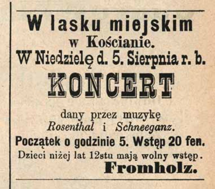Kostener Kreisblatt ”, nr 30, 28 VII 1883 r.