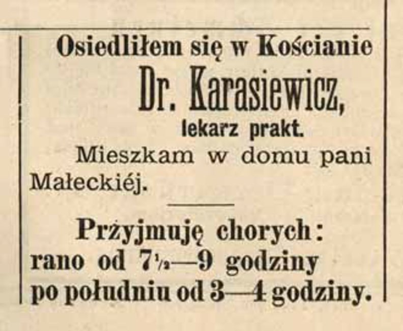  „Kostener Kreisblatt ”, nr 27, 2 VII 1887 r.