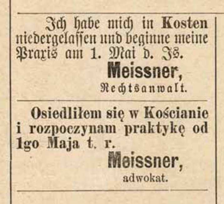 „Kostener Kreisblatt ”, nr 17, 28 IV 1888 r.