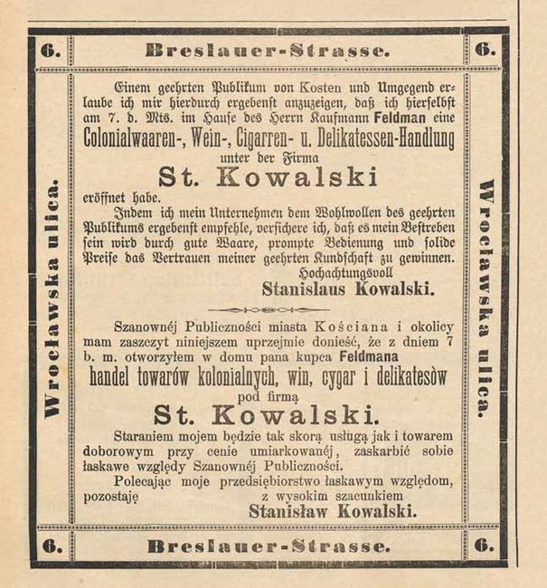 „Kostener Kreisblatt ”, nr 42, 20 X 1888 r.