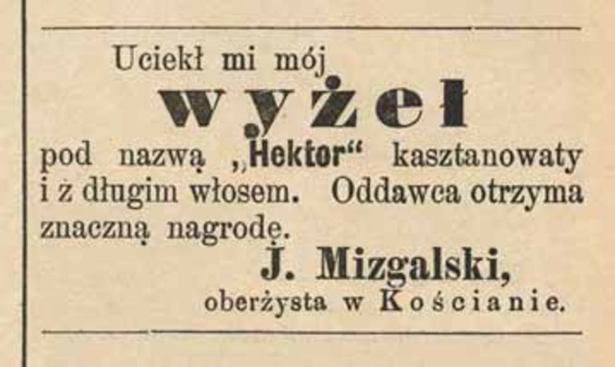  „Kostener Kreisblatt ”, nr 44, 3 XI 1888 r.