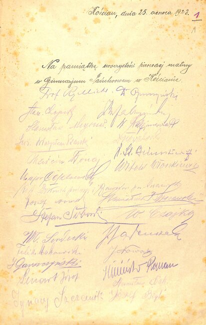 Pamiątka pierwszej matury w Gimnazjum, 1923