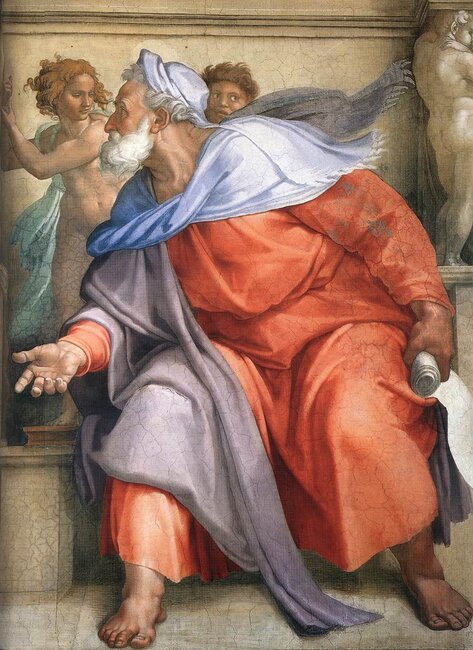 Prorok Ezechiel na fresku Michała Anioła w Kaplicy Sykstyńskiej w Rzymie. Fot. Wikimedia 