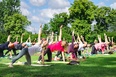Udany początek jogi na trawie