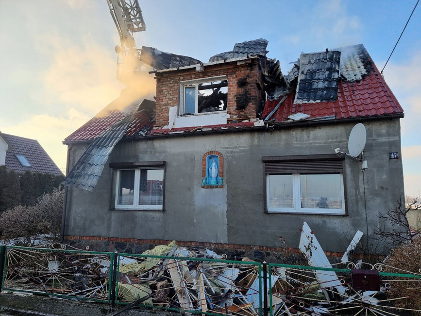 Dom spłonął  14 lutego