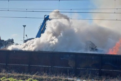 Pożar hałdy odpadów w Przysiece Polskiej