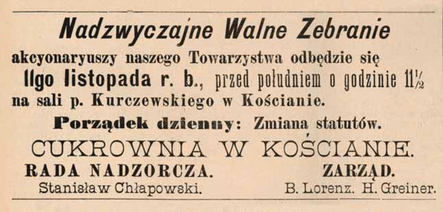 „Kostener Kreisblatt ”, nr 44, 30 X 1886 r.