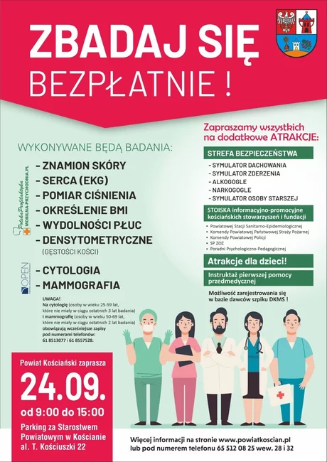 Badania będą wykonywane w mobilnych punktach na parkingu starostwa 