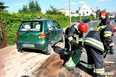 Matiz dachował na skrzyżowaniu 
