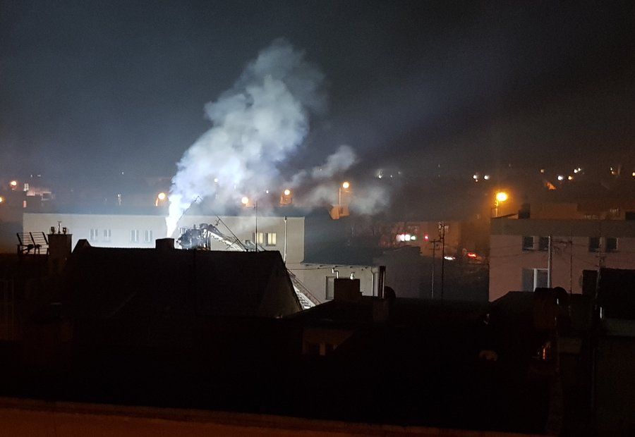 Akcja gaśnicza przy. ul. Wielichowskiej w Kościanie