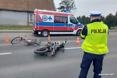 Rowerzysta wjechał wprost pod skuter