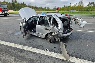 Wypadek na S5. Do szpitala trafiła 63-letnia kobieta 