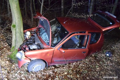 Rozbił auto o drzewo. Był pijany