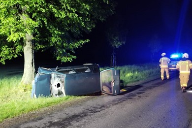 Zderzył się z przebiegającą przez drogę zwierzyną 