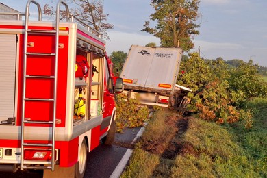 Scania uderzyła w drzewa. Kierowca zginął na miejscu
